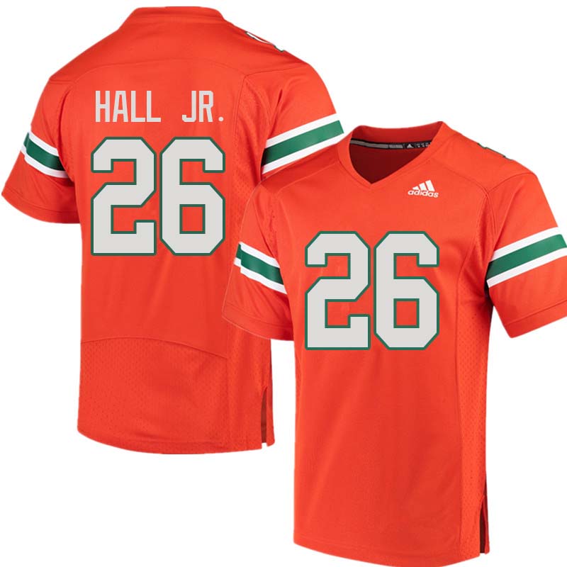 Adidas Miami Hurricanes #26 Gurvan Hall Jr. College Football Jerseys Sale-Orange